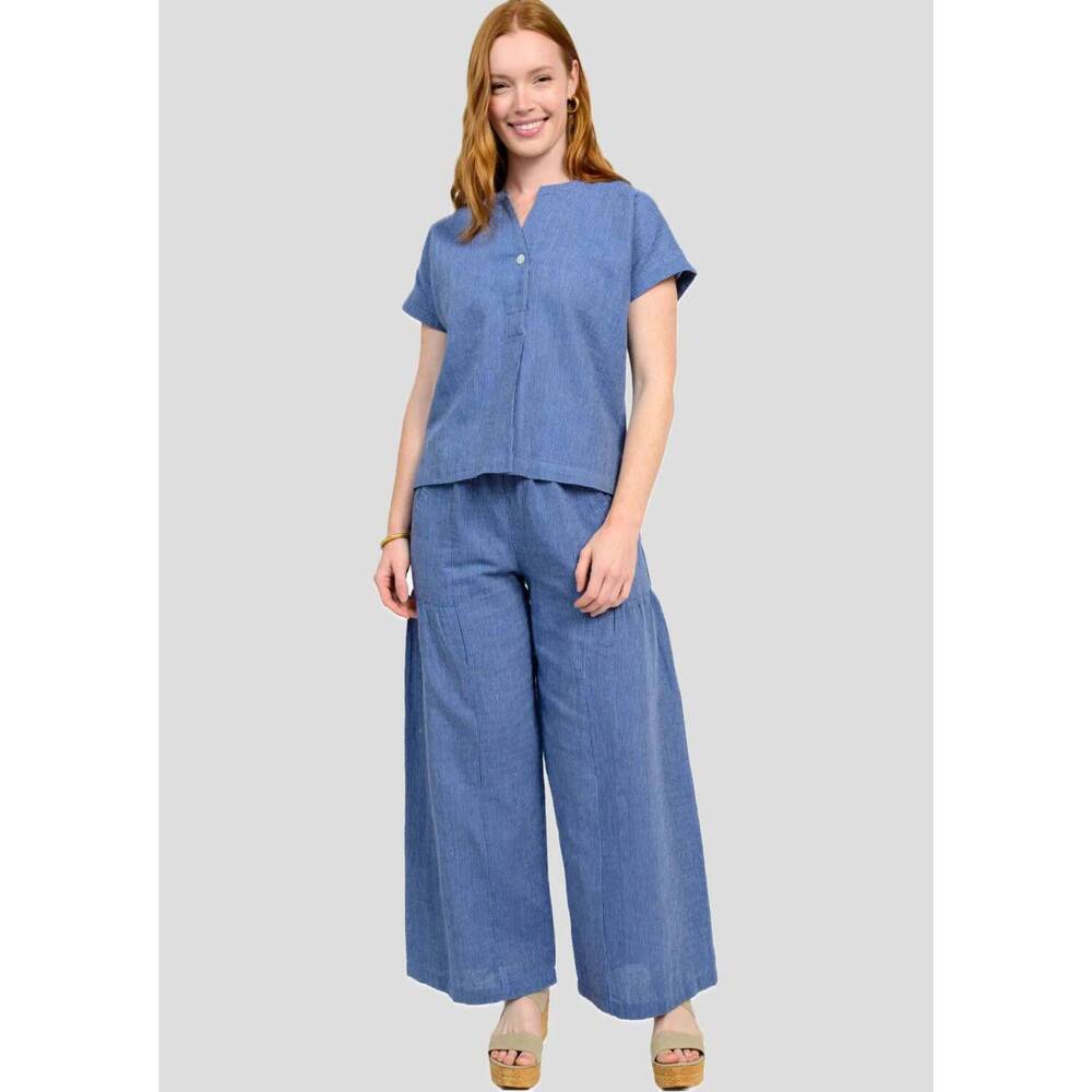 NEW IVY JANE wide leg stripe pants in blue